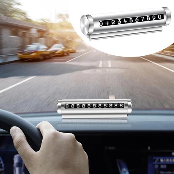 OLLEVRA Alüminyum Kasa Park Oto Numaratörü Gri Renk Çevirmeli Araç Içi Telefon Numaratörü - Image 1