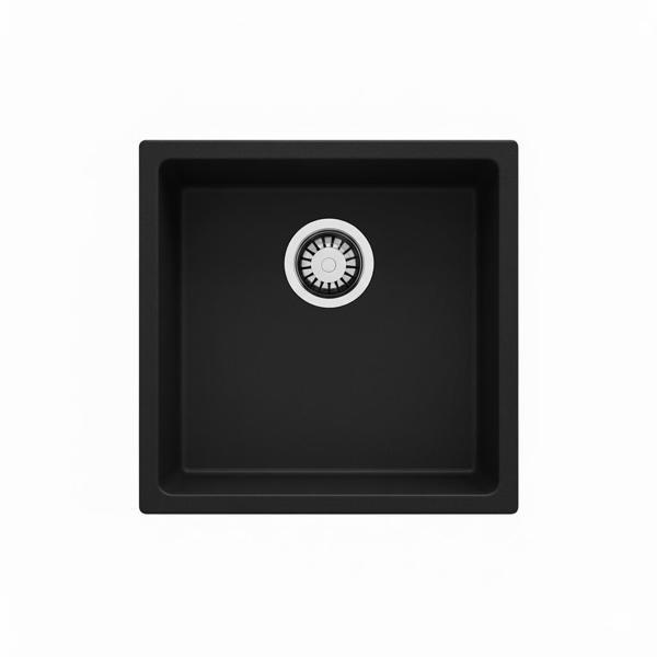 Real Stone Steep 40x40 Siyah Granit Mutfak Eviyesi - Image 1