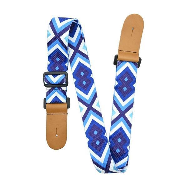 DMX Guitars Mavi Geometrik Desenli Gitar Askısı - Image 1