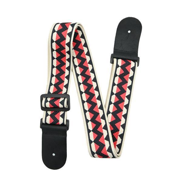 DMX Guitars Etnik Desenli Siyah-Kırmızı Gitar Askısı - Image 1