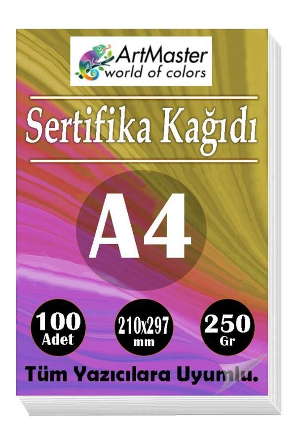 A4 Sertifika Kağıdı 100 Adet Gramajlı Fotokopi Kağıdı 250 gr Tüm Yazıcılara Uyumlu 21x29.7 cm Kalın Baskı Kağıdı Kalın - Image 1