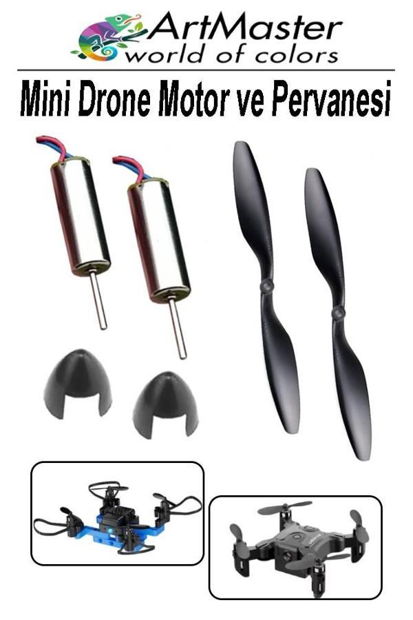 Mini Drone Motor Ve Pervanesi 2 Adet Dc Motor Yüksek Hızlı Çekirdeksiz Pervane Kanatı Helikopter Uçak Drone Deney Okul  - Image 1