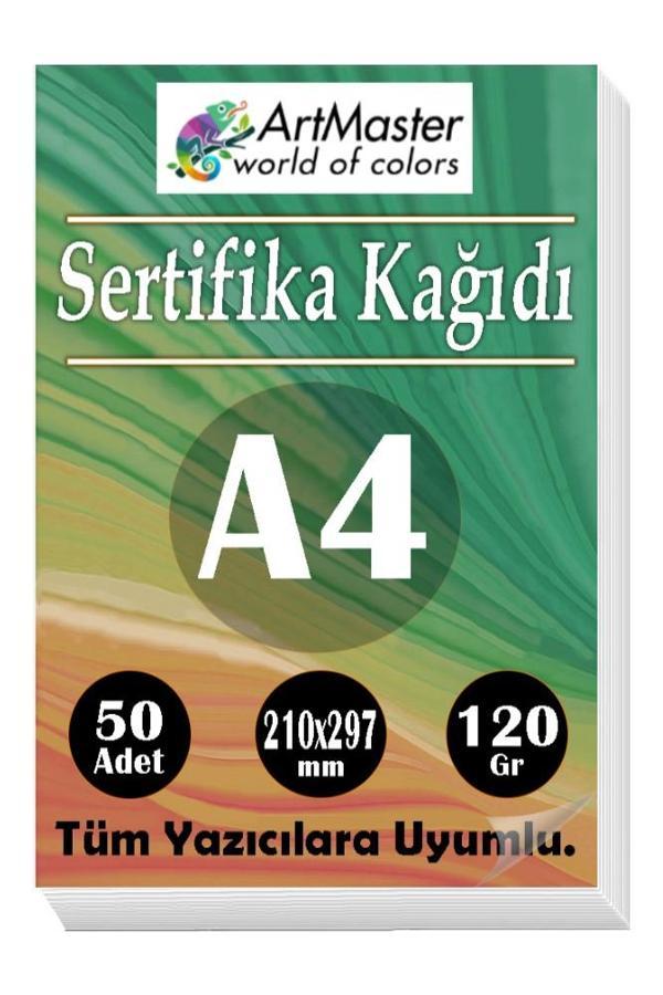 A4 Sertifika Kağıdı 50 Adet Gramajlı Fotokopi Kağıdı 120 gr Tüm Yazıcılara Uyumlu 21x29.7 cm Kalın Baskı Kağıdı Kalın - Image 1