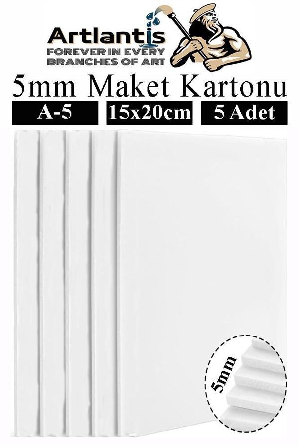 Maket Kartonu Beyaz Fotoblok 5 mm A5 15x20 cm 5 Adet Hobi Sanat Okul Köpüklü Straforlu Maket Kartonu Maket Yapımı - Image 1
