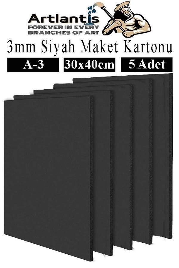 Maket Kartonu Siyah Fotoblok 3 mm A4 20x30 cm 5 Adet Hobi Sanat Okul Köpüklü Straforlu Maket Kartonu Maket Yapımı - Image 1