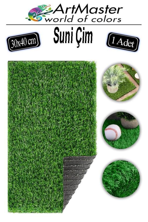 Yapay Çim 30x40 cm 1 Adet A3 Boyutunda Dekoratif Maket Çim Yapay Çim Halı Teraryum Suni Çim  - Image 1