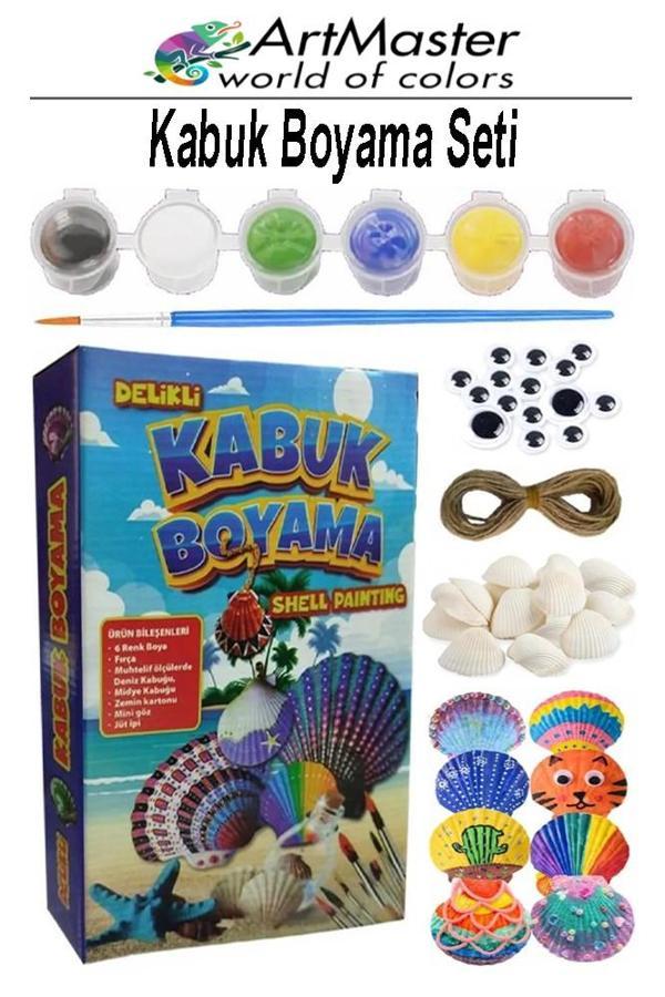 Deniz Kabuğu Boyama Seti 1 Paket Deniz Kabuk Midye Boyama Sanatsal Hobi Boyama Akrilik Boya Fırça - Image 1