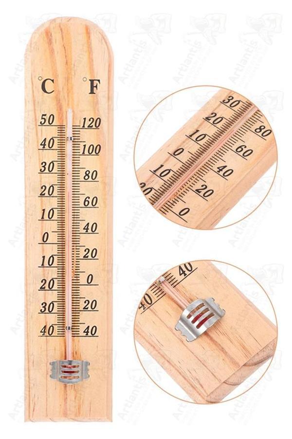 Termometre Ahşap 1 Adet Duvar İç ve Dış Mekan Sıcaklık Ölçer Ev Bebek Odası Kuluçka Makinesi - Image 1