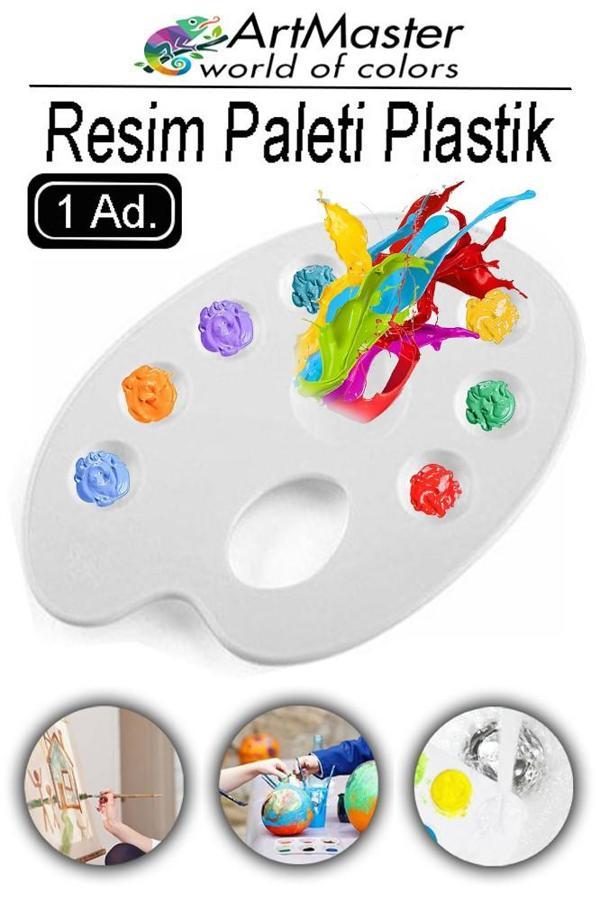 Resim Paleti 1 Adet Plastik Boyama Paleti Godeli Ressam Paleti Akrilik Boya Guaj Boya Suluboya Resim Yapma Boya Paleti - Image 1