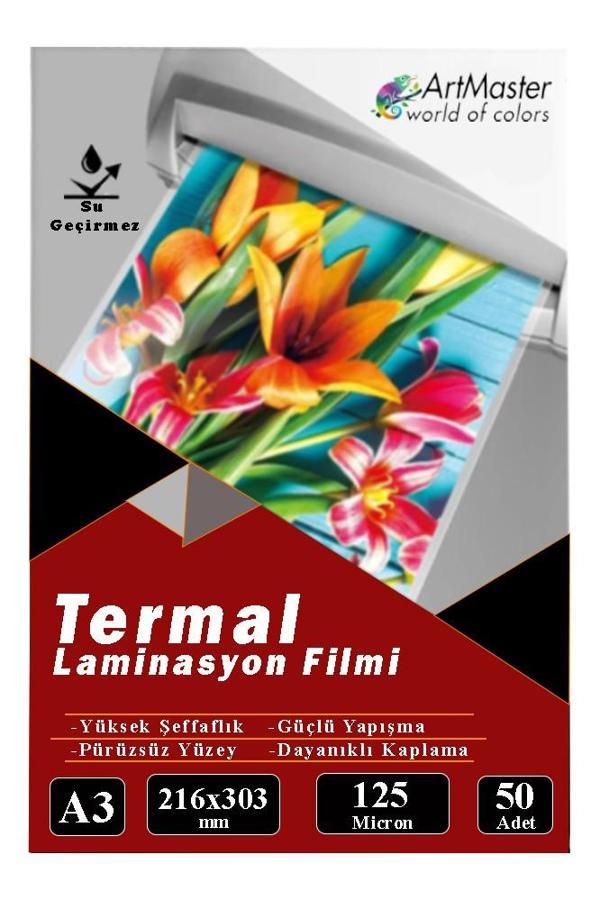 A3 Parlak Laminasyon Filmi 50 Li 1 Paket 125 Mikron Pvc Kaplama Laminasyon Kaplama Poşeti 50 Adet - Image 1
