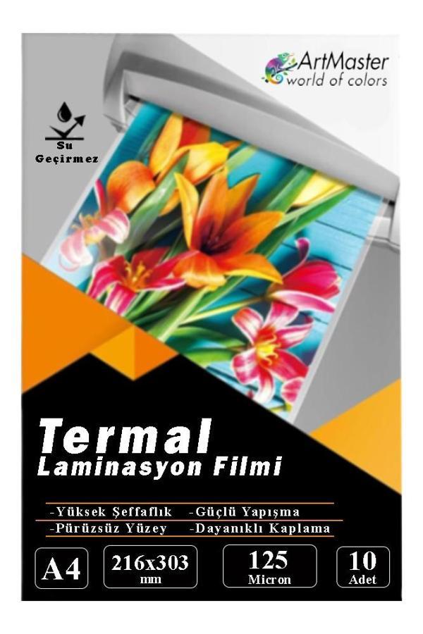 A4 Parlak Laminasyon Filmi 10 Lu 1 Paket 125 Mikron Pvc Kaplama Laminasyon Kaplama Poşeti 10 Adet - Image 1