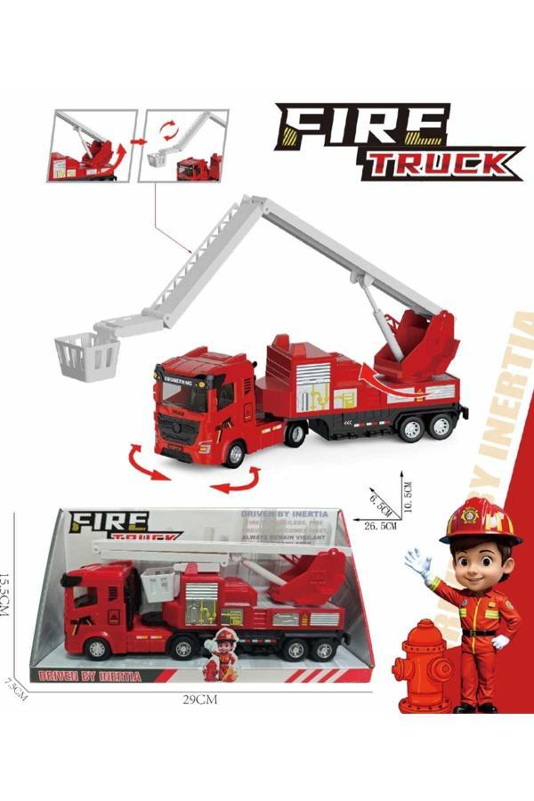 Berat Toys İtfaye Arabası Kırılmaz 27 Cm Sürtmeli Oyuncak İtfaiye Kamyonu İş Makinaları Oyuncak Araba - Image 1