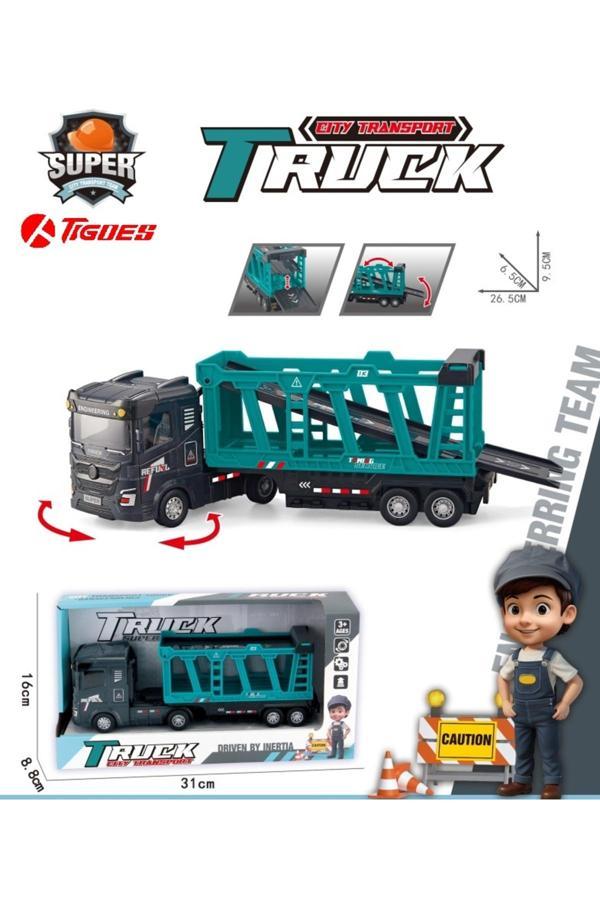 Berat Toys 26Cm İş Makinası Kamyon Taşıyıcı Tır İş Araçları Kırılmaz Plastik Sürtmeli Teker - Image 1