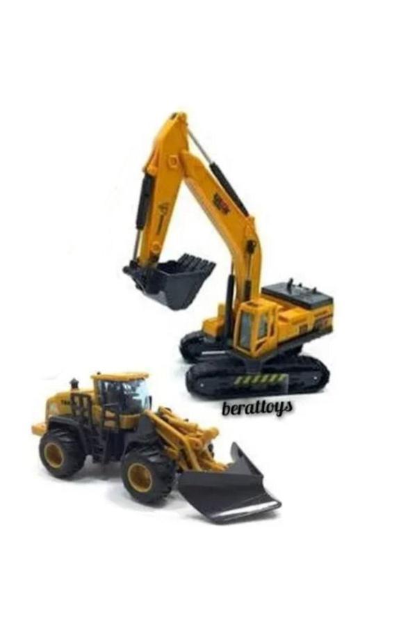 Berat Toys Ikili Inşaat Set Iş Makinaları Ikili Iş Araçları Ekskavatör Dozer Ve Kepçe - Image 1