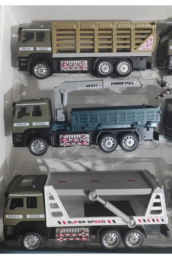 Berat Toys 19Cm 3Lü Metal İş Makinaları Çekici Kamyon Vinç İş Araçları Oyuncak Kamyon İş Makinası - Image 1