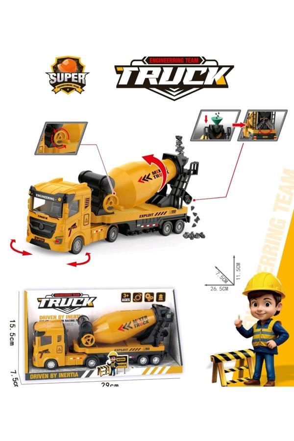 Berat Toys Oyuncak İş Makinası Kamyon Kepçe Mikser Kırılmaz İş Araçları 27 Cm - Image 1