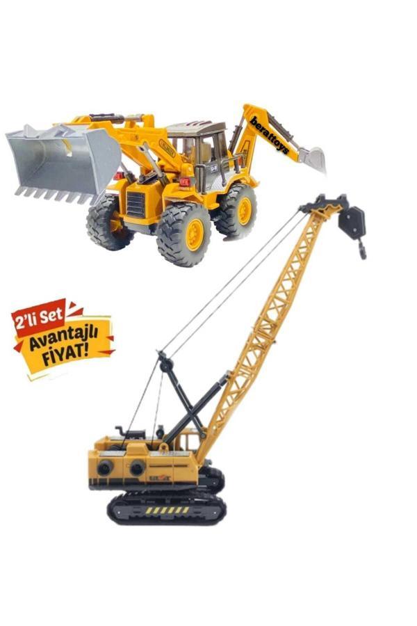 Berat Toys Buldozer & Vinç Oyuncak İş Makinaları Kırılmaz İş Araçları İnşaat Set Oyuncak Kepçe Dezer - Image 1