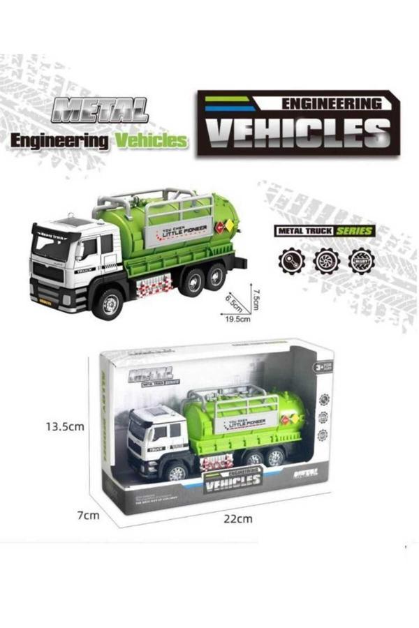 Berat Toys 20 Cm Metal Tanker İş Makinası Oyuncak Kamyon Metal İş Araçları - Image 1