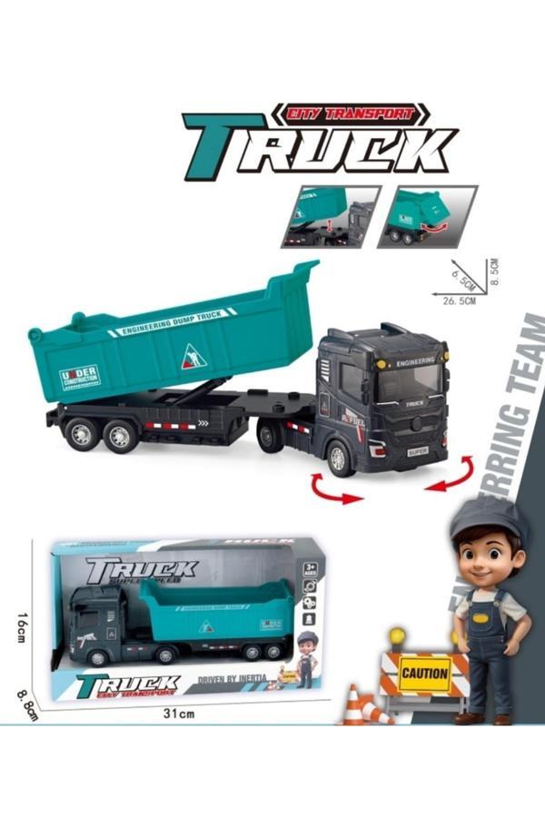 Berat Toys 26Cm Oyuncak Kamyon İş Makinası Kırılmaz İş Araçları Sürtmeli Teker Damperli Kamyon - Image 1