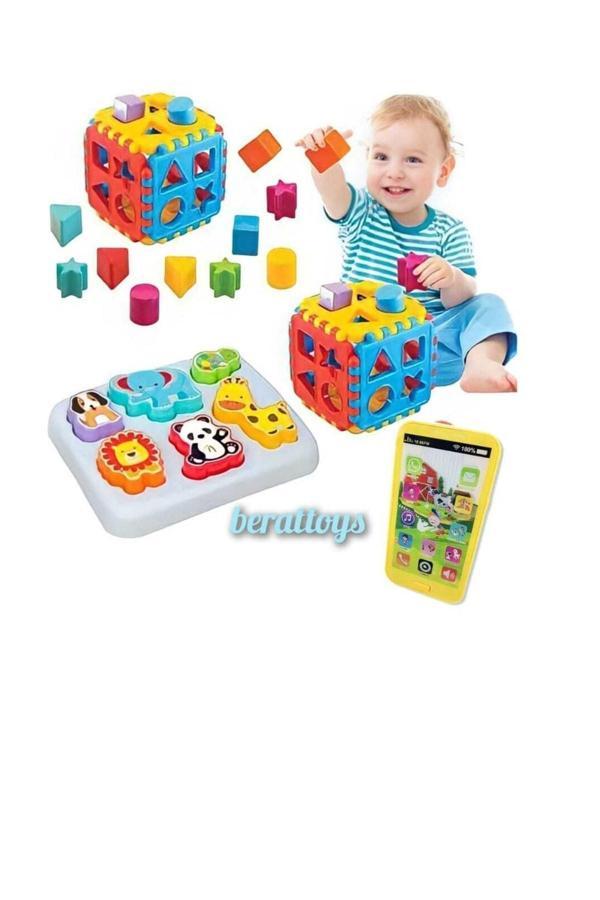 Berat Toys Sevimli Hayvanlar Bultak+Bultak Puzzle Eğitici Set +Türkçe Sesli Dokunmatik Cep Telefonu - Image 1