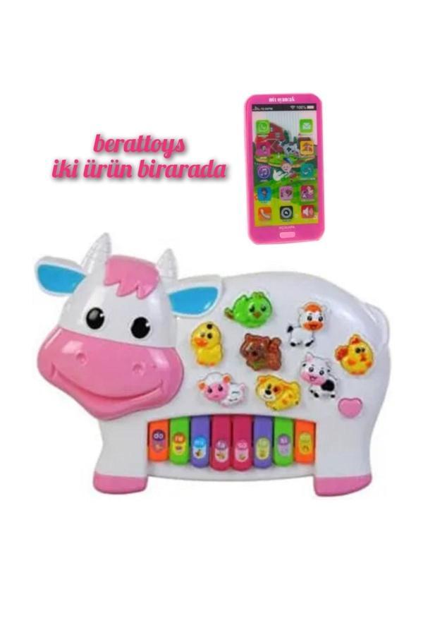 Berat Toys Ikiürün Birarada Türkçe Müzikli Işıklı Telefon Ve Türkçe Müzikli Işıklı Hayvansesli Piyano - Image 1