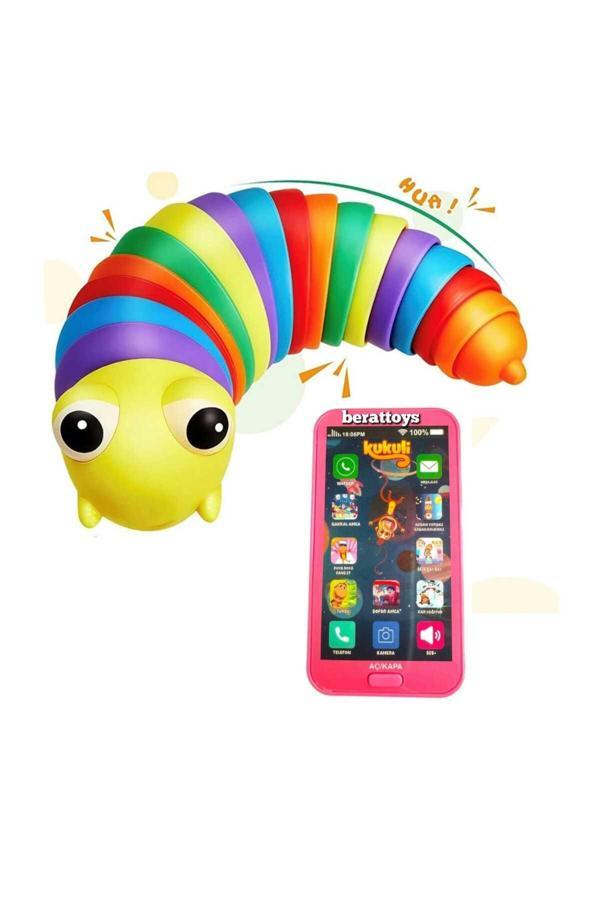 Berat Toys Oyuncak Telefon & Söktak Tırtıl Cep Telefonu Kukuli Şarkılı Türkçe Işıklı Mizikli Oyuncak - Image 1