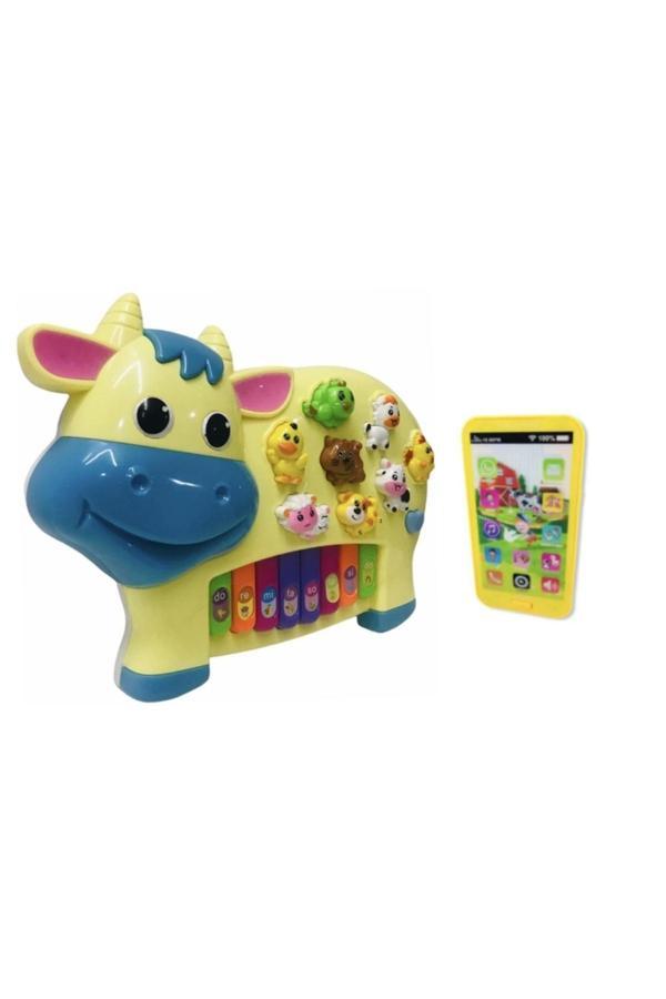 Berat Toys Türkçe Müzikli Işıklı Hayvan Sesli Piyano Ve Işıklı Sesli Oyuncak Cep Telefonu - Image 1