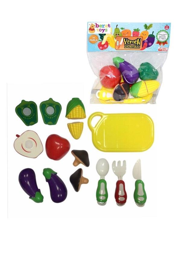 Berat Toys Oyuncak Meyve Sebze 14 Parça Kesilebilen Meyve Sebze Evcilik Oyuncakları Kesilen Meyveler - Image 1
