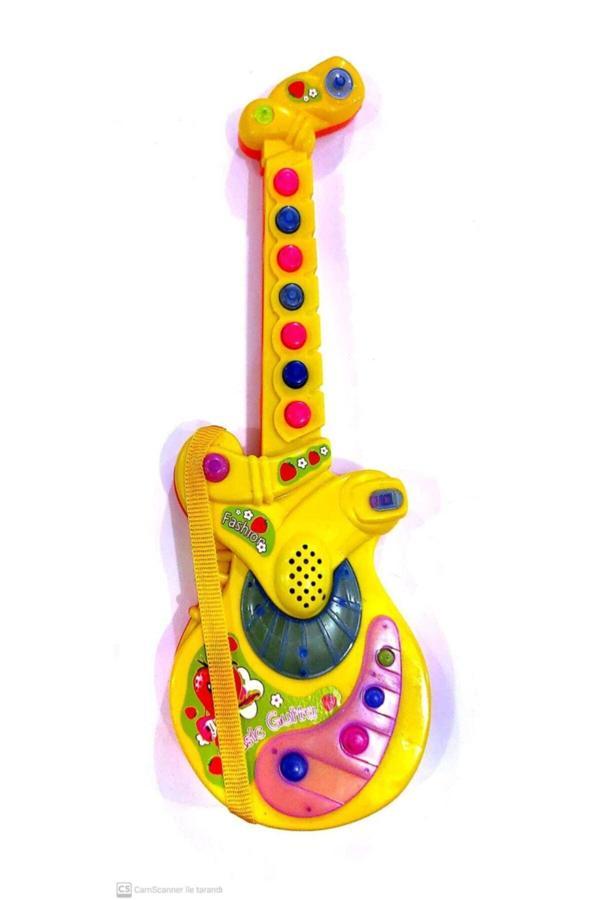 Berat Toys Pilli Işıklı Türkçe Müzikli Gitar 4 Farklı Müzik Ve Notalar 35 Cm - Image 1