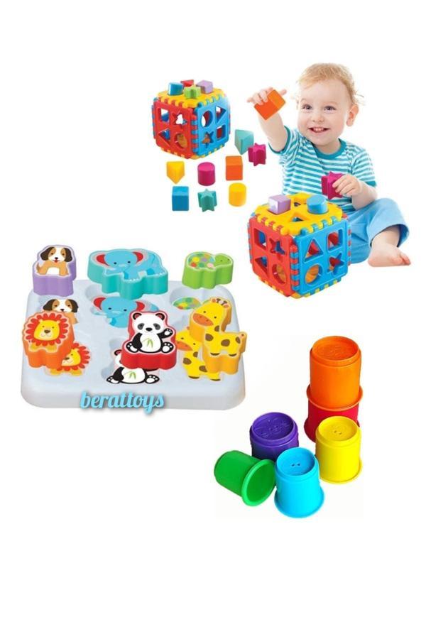 Berat Toys Sevimli Hayvanlar Bultak Bul Tak Puzzle Kule Oyunu Eğitici Zeka Geliştirici Eğitici Set - Image 1