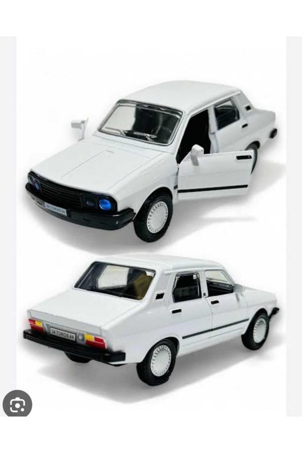 Berat Toys Çek Bırak Renault Toros Ölçek 13Cm Metal Araba Sesli Işıklı Çek Bırak Metal Araba Beyaz - Image 1