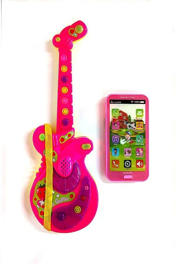 Berat Toys Iki Ürün Bir Arada Türçe Müzikli Gitar Ve Dokunmatik Türkçe Müzikli Ilk Telefonum - Image 1