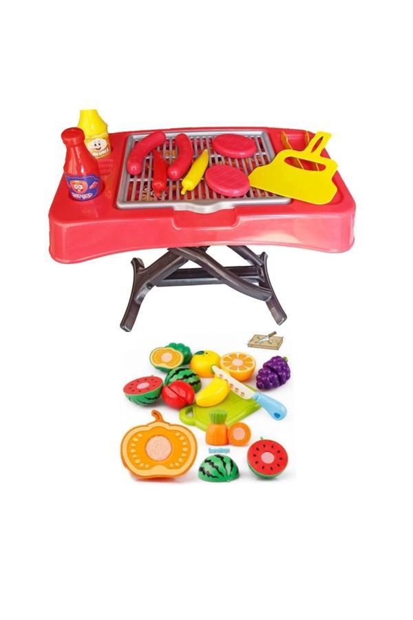Berat Toys Kesilebilen Meyve Sebze Ve Oyuncak Mangal Barbekü Set - Image 1