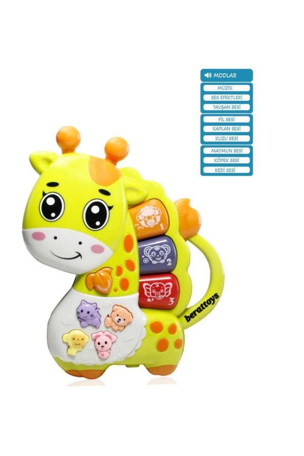 Berat Toys Eğitici Oyuncak Hayvanlı Piyano Işıklı Sesli Oyuncak Piyano Pilli Oyuncak - Image 1