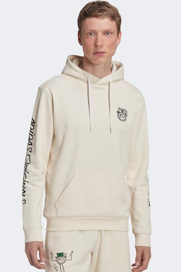 Adidas x André Saraiva Hoodie Erkek Kapüşonlu Sweatshirt Krem - Image 1