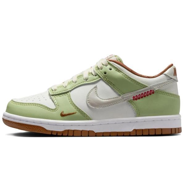 Nike Dunk Low ''Desing Imitating The Curvy Shape Of a Snake''Leather Unisex Sneaker Hakiki Deri Günlük Spor Ayakkabı Yeşil - Image 1
