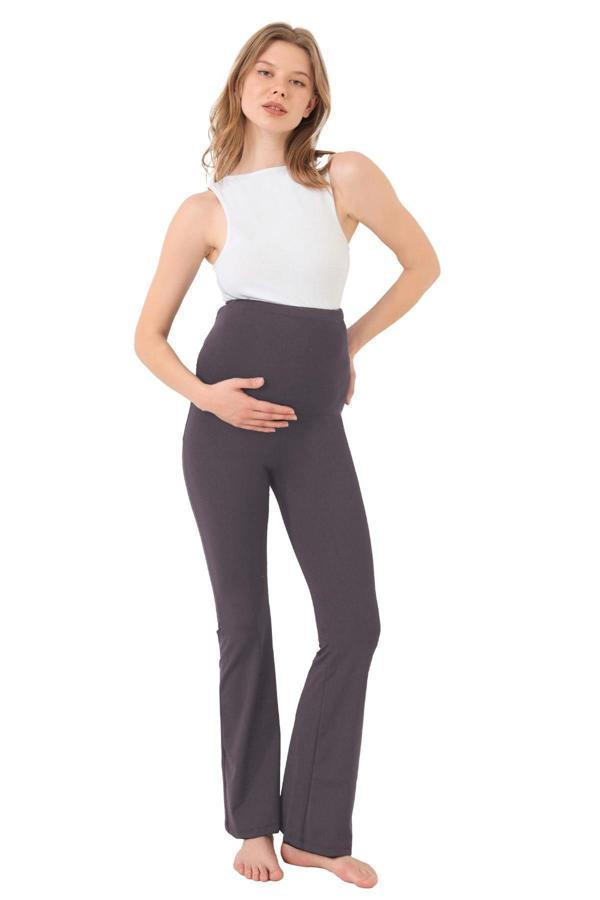 Füme Yüksek Bel Hamile İspanyol Paça Kadın Tayt - Image 1