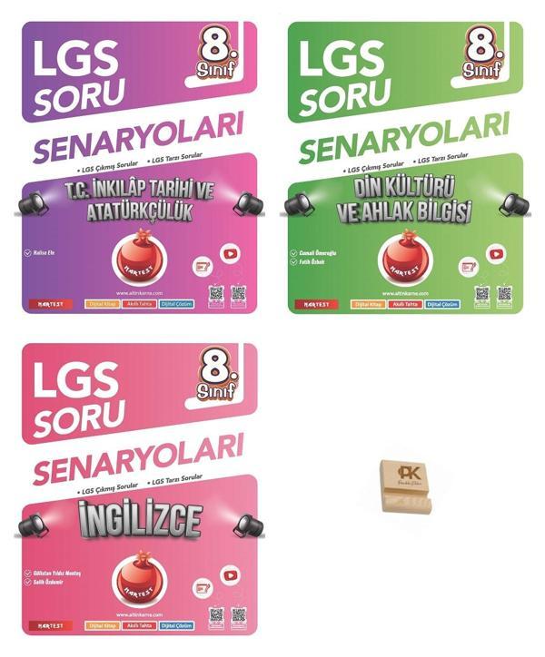 Nartest LGS 8. Sınıf İnkılap Din ve İngilizce 3lü Çıkmış Sorular + Telefon Standı - Altın Nokta Yayınları - Image 1