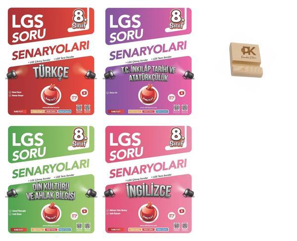 Nartest LGS 8. Sınıf Türkçe İnkılap Din ve İngilizce Çıkmış Sorular 4lü Set + Telefon Standı - Altın Nokta Yayınları - Image 1