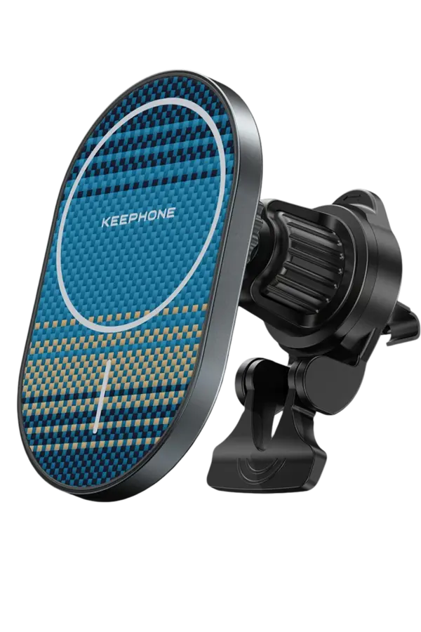Keephone KPW-081 Kevlar Seanova 2in1 360 Derece Ayarlanabilir 15W Kablosuz Şarj Destekli Manyetik Magsafe Telefon Tutucu - Image 1