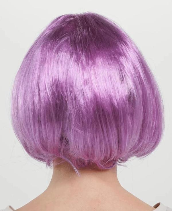 BFS   Rose Pembe Renk Düz Kesim Küt Parti Peruğu Kısa Takma Saç - Image 1