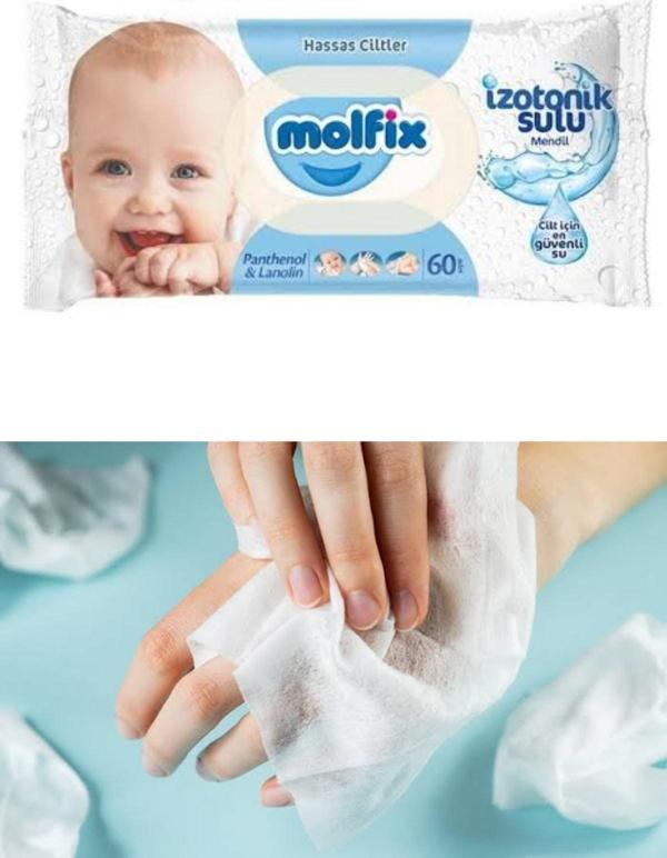 Molfix Izotonik Sulu Hassas Ciltler Islak Mendil 60 Adet 1 Pk - Image 1