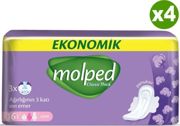 Molped Kalın Hijyenik Ped Uzun 16'lıx4 Paket - Image 1