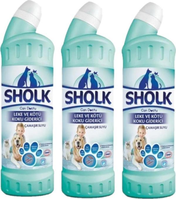 Sholk Evcil Hayvan Leke e Koku Giderici Oksijenli Çamaşır Suyu 750ml X3 Adet - Image 1