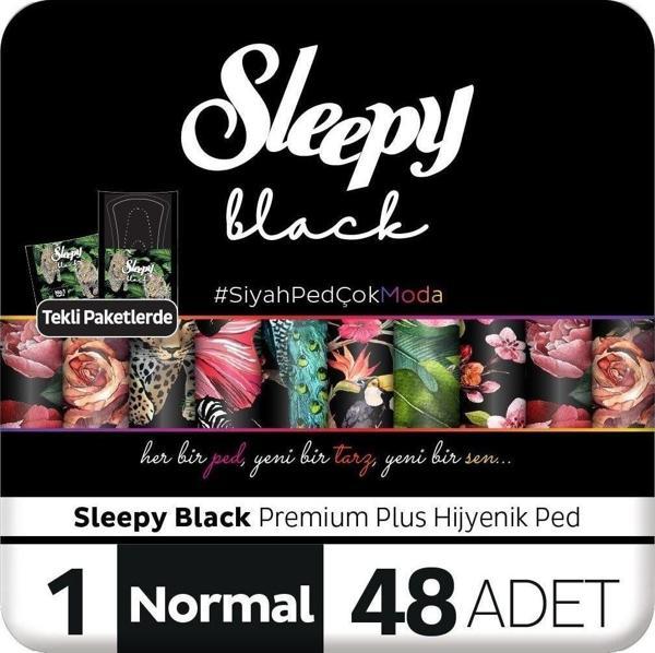 Sleepy Black Premium Plus Hijyenik Ped Normal 48 Adet Ped - Image 1