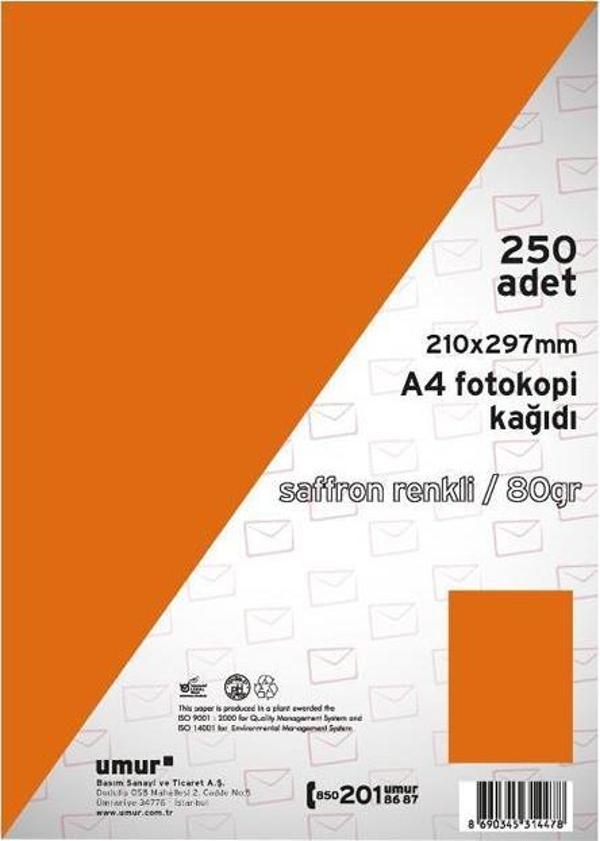 Umurofis Renkli Fotokopi Kağıdı Turuncu - Image 1