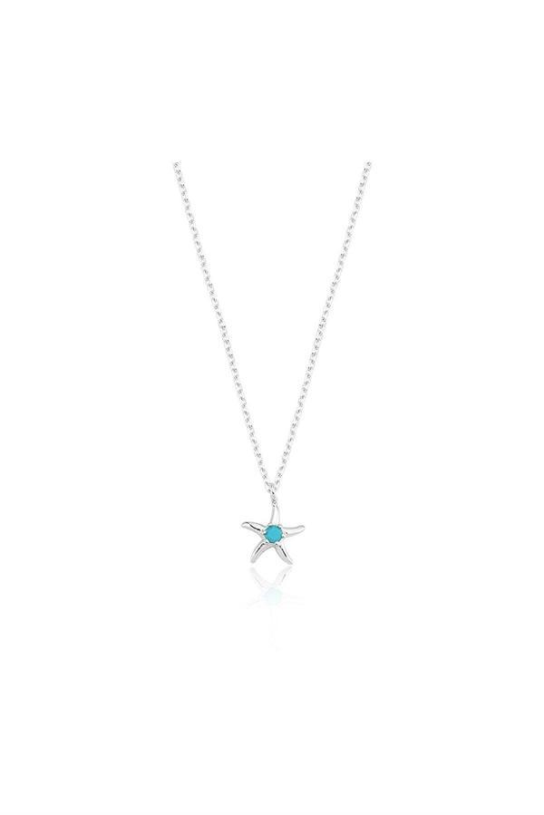 Altın Kolye - Ortası Firuzeli Deniz Yıldızı 14 Ayar Altın Kolye - Image 1