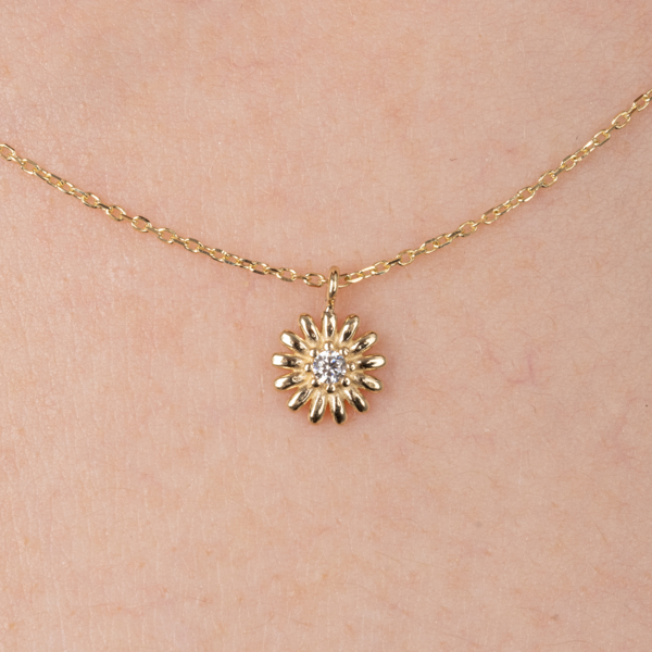 Altın Kolye - Zirkon Taşlı Tasarım 14 Ayar Altın Kolye - Image 1