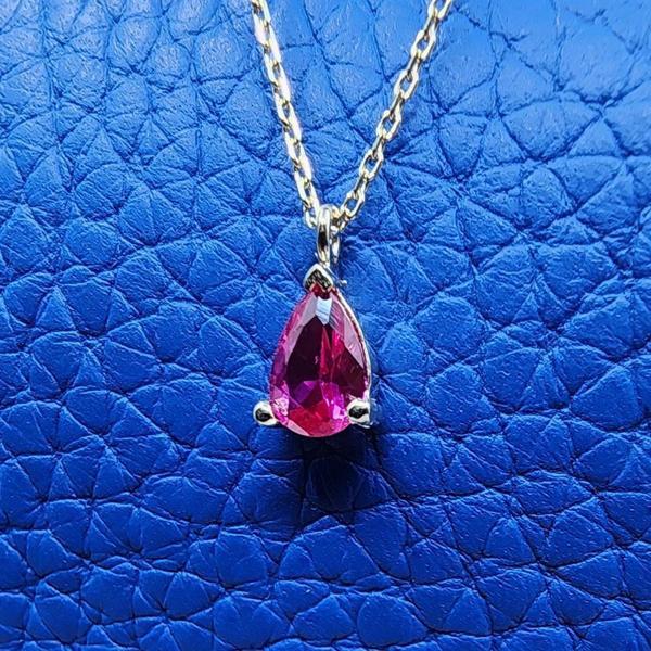 Altın Kolye - 0.25 Karat Ruby Pırlanta Montürü Nano Has Taşlı Hediye 14 Ayar Altın Kolye - Image 1