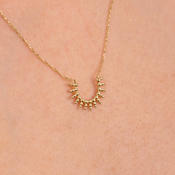 Altın Kolye - Top Top Taç 14 Ayar Altın Kolye - Image 1